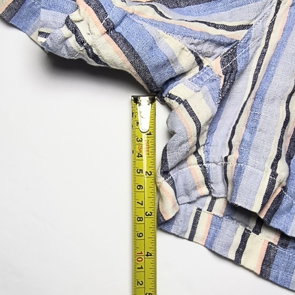 Artisan Ny Striped 100% Linen Nautical Vacation Shorts in Blue&White 14 - Picture 8 of 9